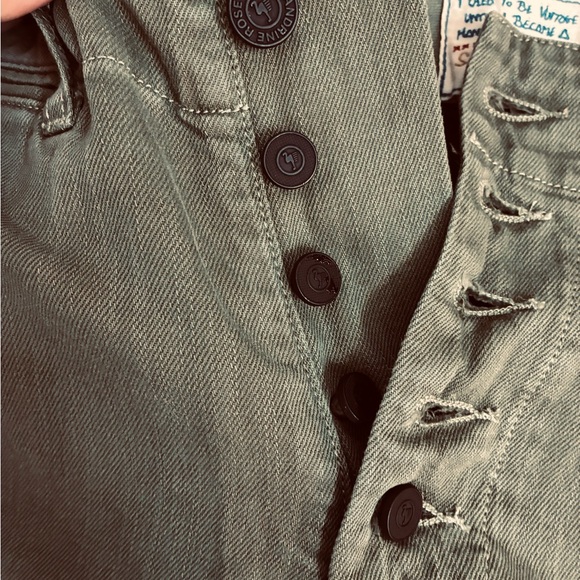 Free People Olive Straight Leg Pants - Picture 1 of 8